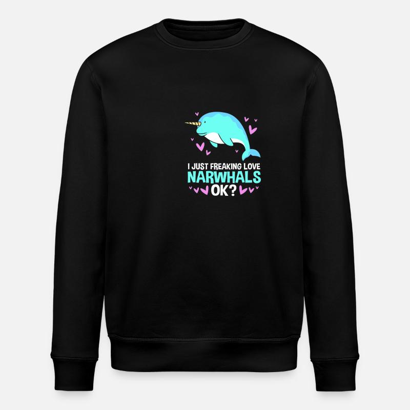 Narwhal - Stanley/Stella ROLLER Unisex Organic Sweatshirt - black