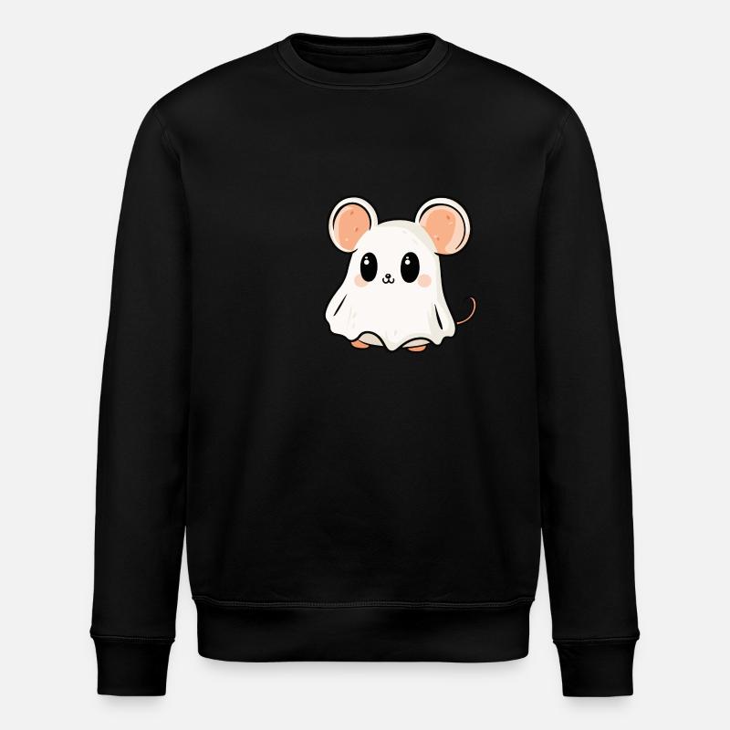 Mouse Halloween Funny Ghost - Stanley/Stella ROLLER Unisex Organic Sweatshirt - black