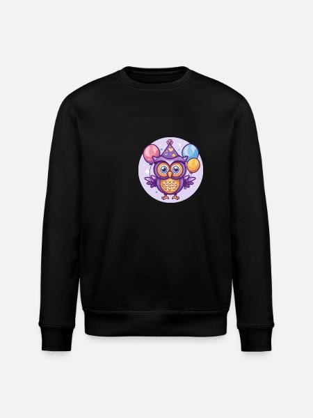 Owl Birthday Comic - Stanley/Stella ROLLER Unisex Organic Sweatshirt - black