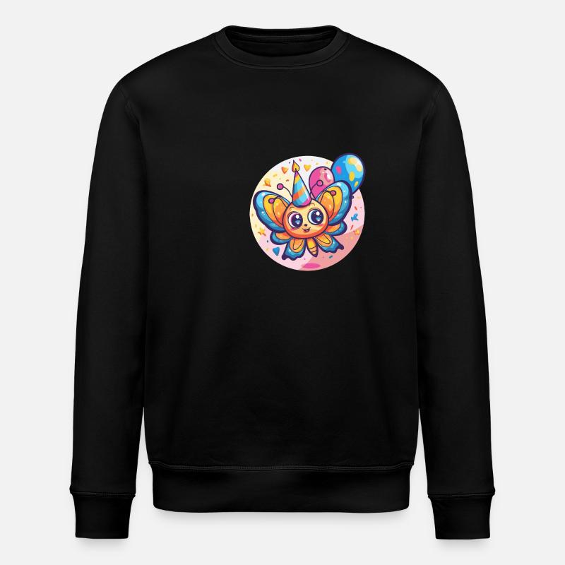 Butterfly Birthday Comic - Stanley/Stella ROLLER Unisex Organic Sweatshirt - black
