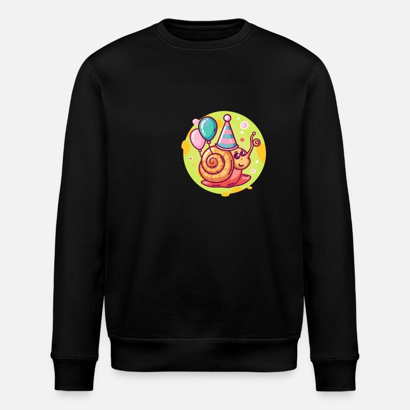 Snail Birthday Comic - Stanley/Stella ROLLER Unisex Organic Sweatshirt - black