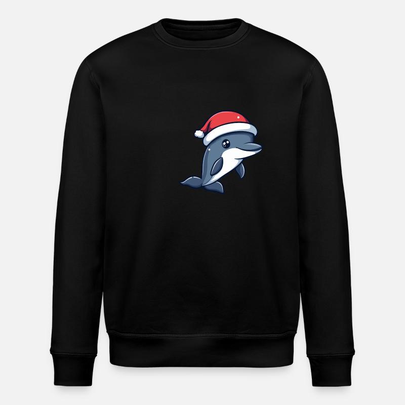 Delfin Weihnachten Niedlich - Stanley/Stella Unisex Bio-Sweatshirt ROLLER - Schwarz