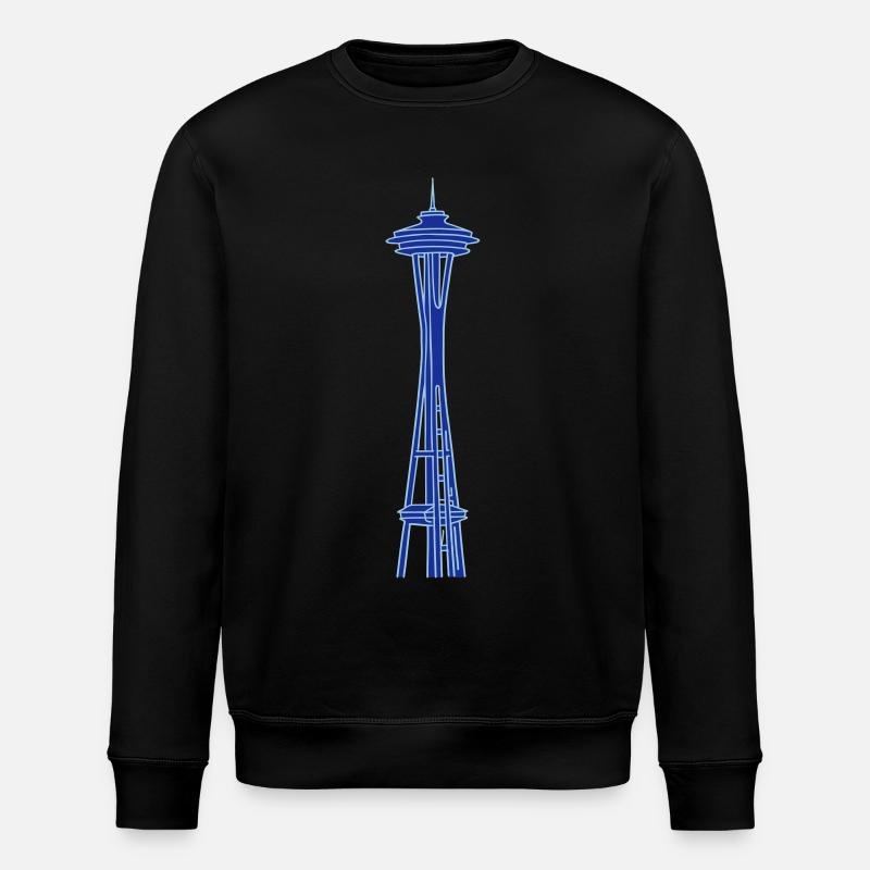 Space Needle in Seattle 2 - Stanley/Stella ROLLER Unisex Organic Sweatshirt - black