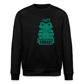Frosch - Amphibie Tier - Stanley/Stella Unisex Bio-Sweatshirt ROLLER - Schwarz - Vorne - Nik (191cm)