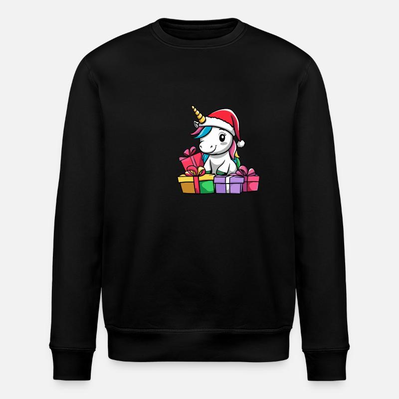 Einhorn Weihnachten Geschenke - Stanley/Stella Unisex Bio-Sweatshirt ROLLER - Schwarz