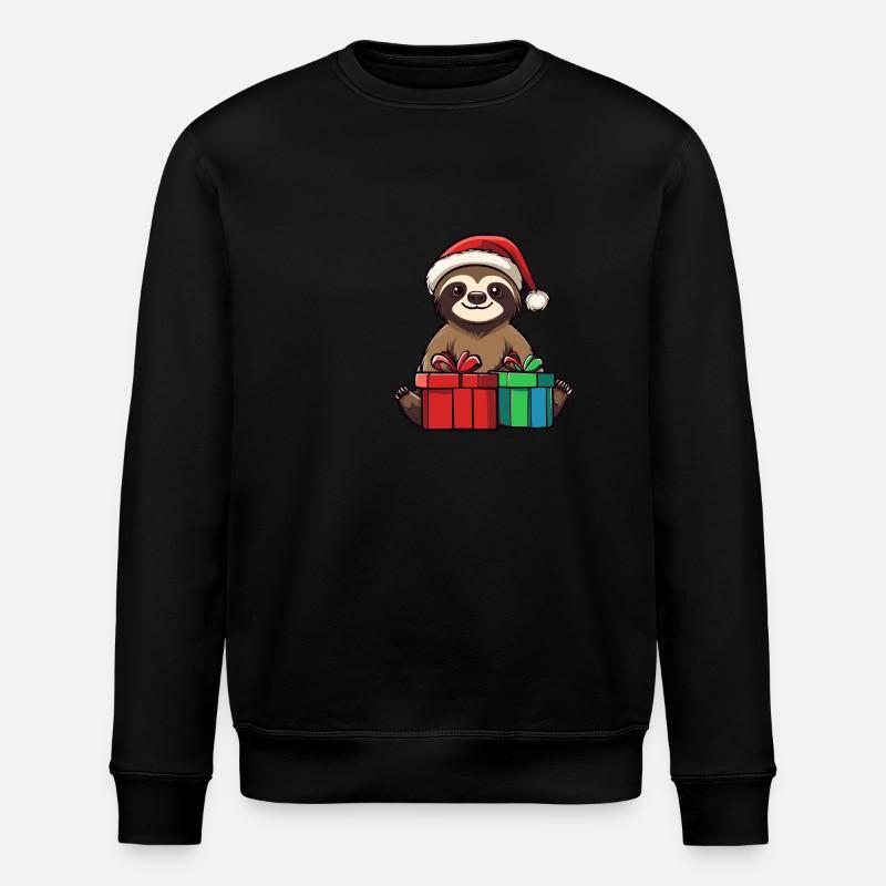 Faultier Weihnachten Geschenke - Stanley/Stella Unisex Bio-Sweatshirt ROLLER - Schwarz