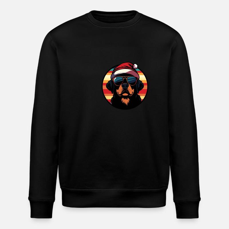 Rottweiler chien Noël cool - Sweat bio ROLLER Stanley/Stella Unisexe - noir