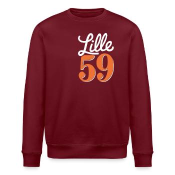 Lille 59 - Sweat bio ROLLER Stanley/Stella Unisexe - bordeaux - Devant - Nik (191cm)