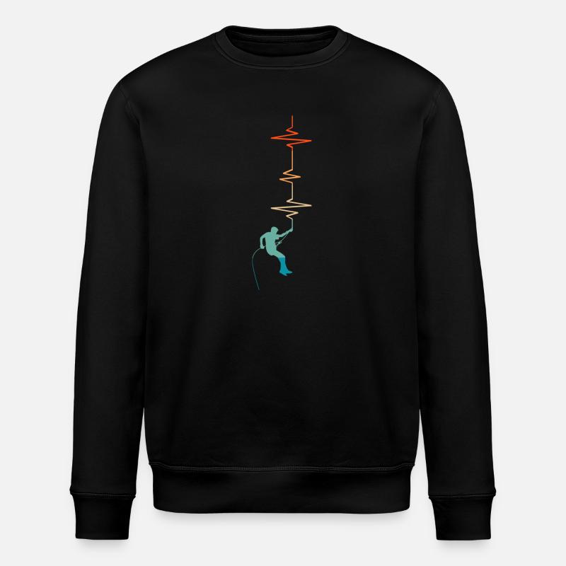 Heartbeat Climbing - Geschenkidee - Stanley/Stella Unisex Bio-Sweatshirt ROLLER - Schwarz