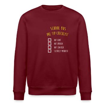 Schulbusfahrer Schulbus - Stanley/Stella Unisex Bio-Sweatshirt ROLLER - Burgunderrot - Vorne - Nik (191cm)