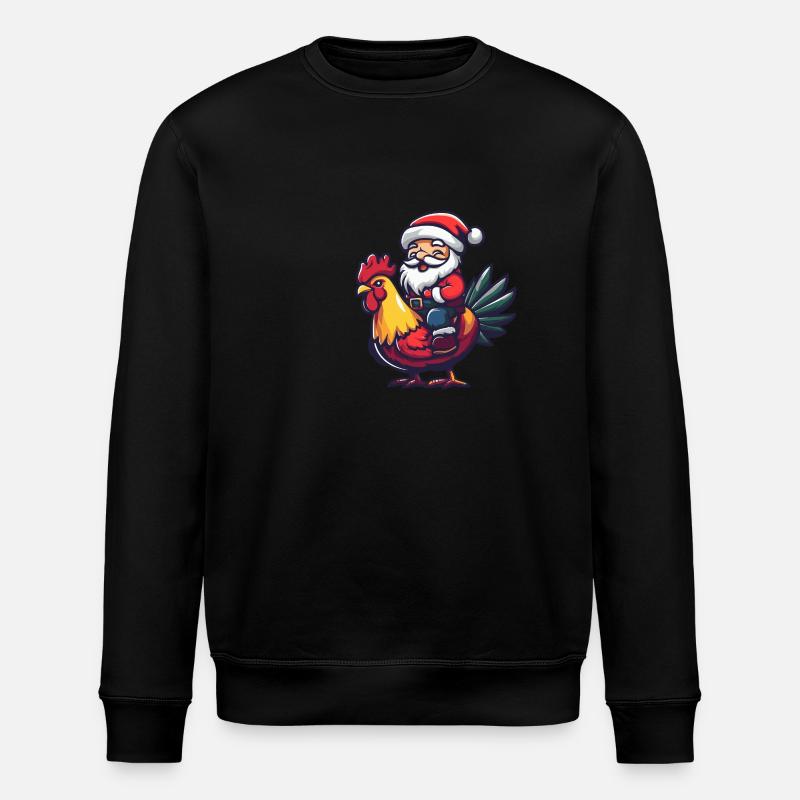 Coq Père Noël - Sweat bio ROLLER Stanley/Stella Unisexe - noir