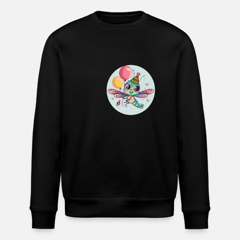 Dragonfly Birthday Comic - Stanley/Stella ROLLER Unisex Organic Sweatshirt - black