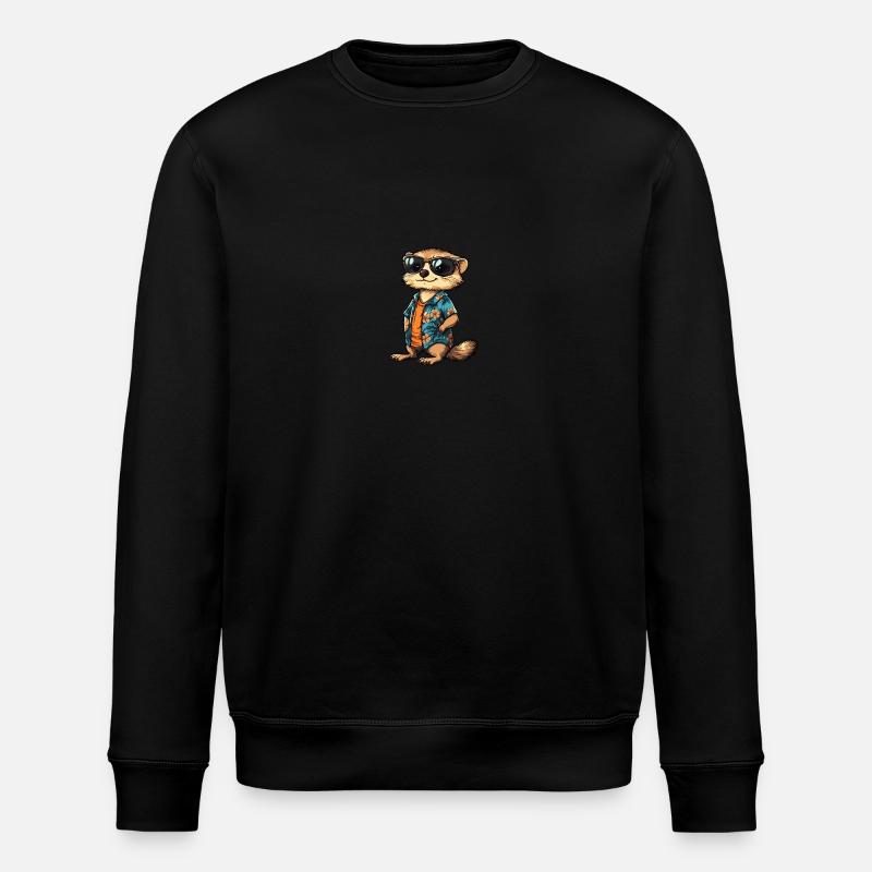 Erdmännchen Cool Sommer - Stanley/Stella Unisex Bio-Sweatshirt ROLLER - Schwarz