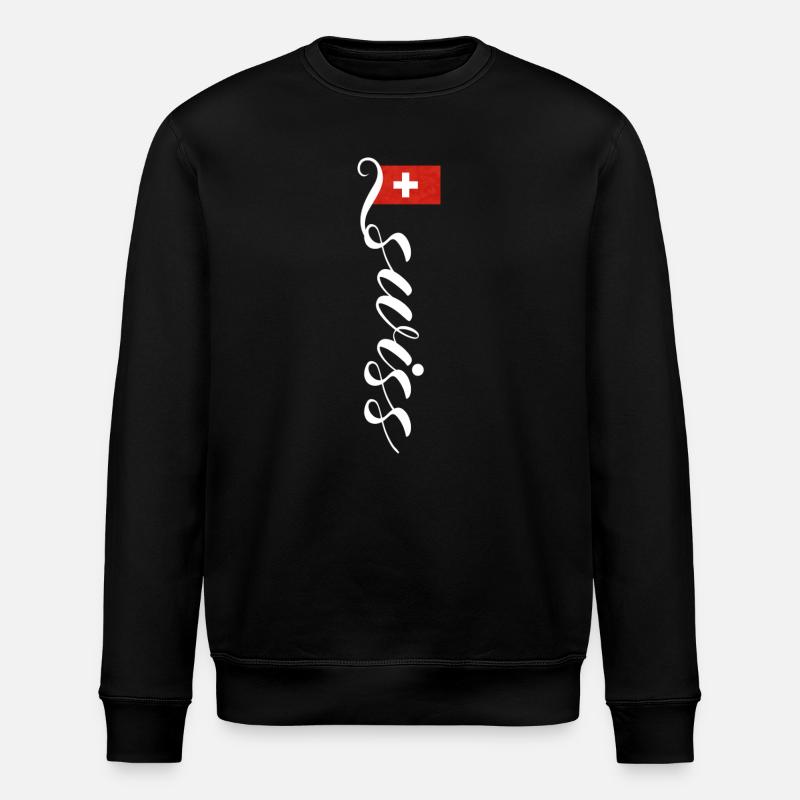 Schweiz - Stanley/Stella Unisex Bio-Sweatshirt ROLLER - Schwarz