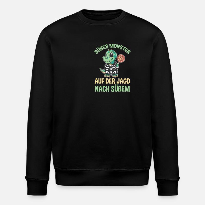 Halloweenkostüm Dinosaurier Halloween - Stanley/Stella Unisex Bio-Sweatshirt ROLLER - Schwarz