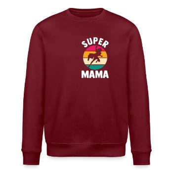 Mutter Superheldin Mama - Stanley/Stella Unisex Bio-Sweatshirt ROLLER - Burgunderrot - Vorne - Nik (191cm)