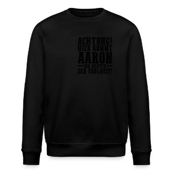 First name Aaron - Stanley/Stella ROLLER Unisex Organic Sweatshirt - black - Front - Nik (191cm)
