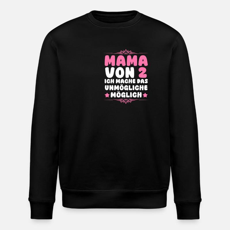 Maman de 2 enfants - Sweat bio ROLLER Stanley/Stella Unisexe - noir