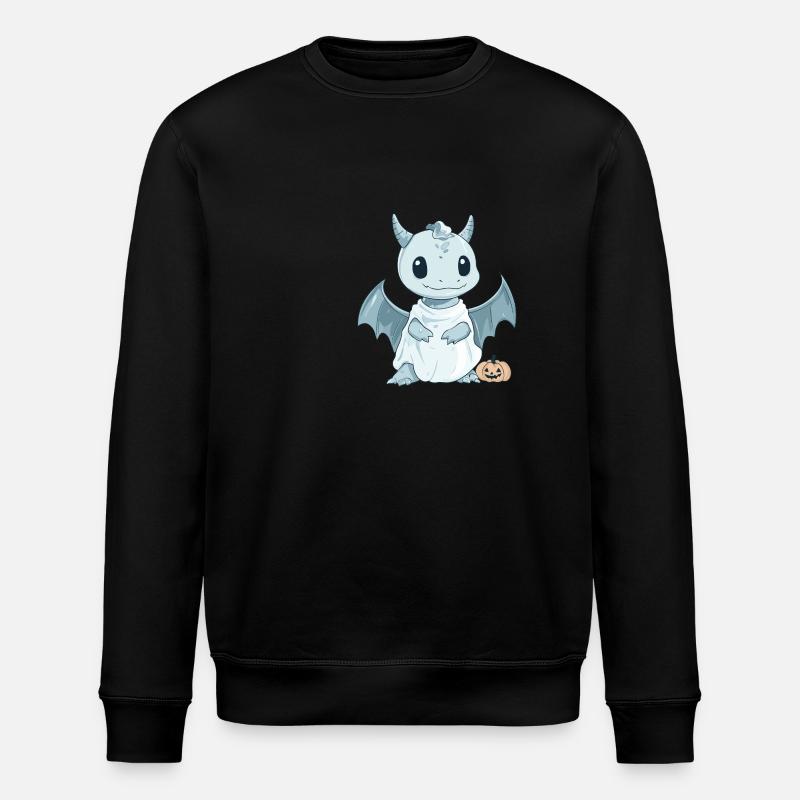 Dragon Halloween Funny Ghost - Stanley/Stella ROLLER Unisex Organic Sweatshirt - black