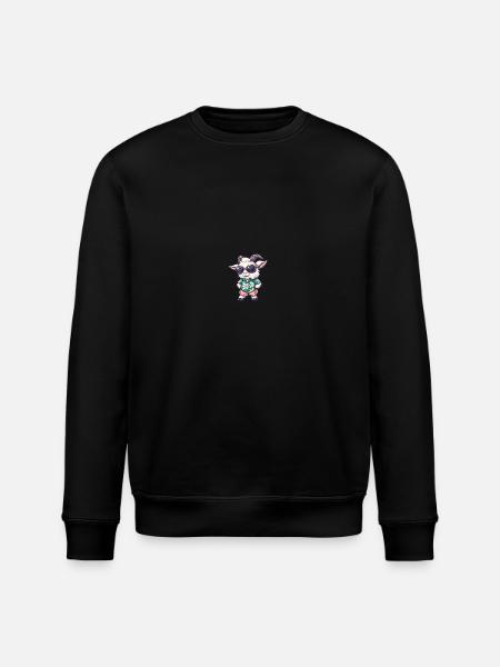 Mountain Goat Comic Cool Summer - Stanley/Stella ROLLER Unisex Organic Sweatshirt - black