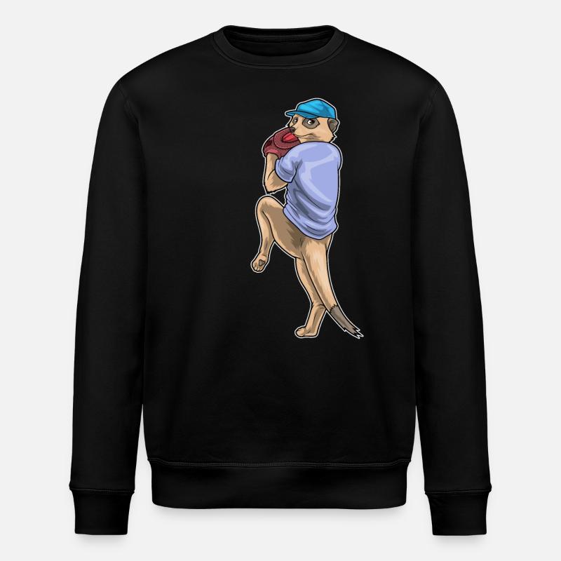 Meerkat Baseball Baseball Glove - Stanley/Stella ROLLER Unisex Organic Sweatshirt - black