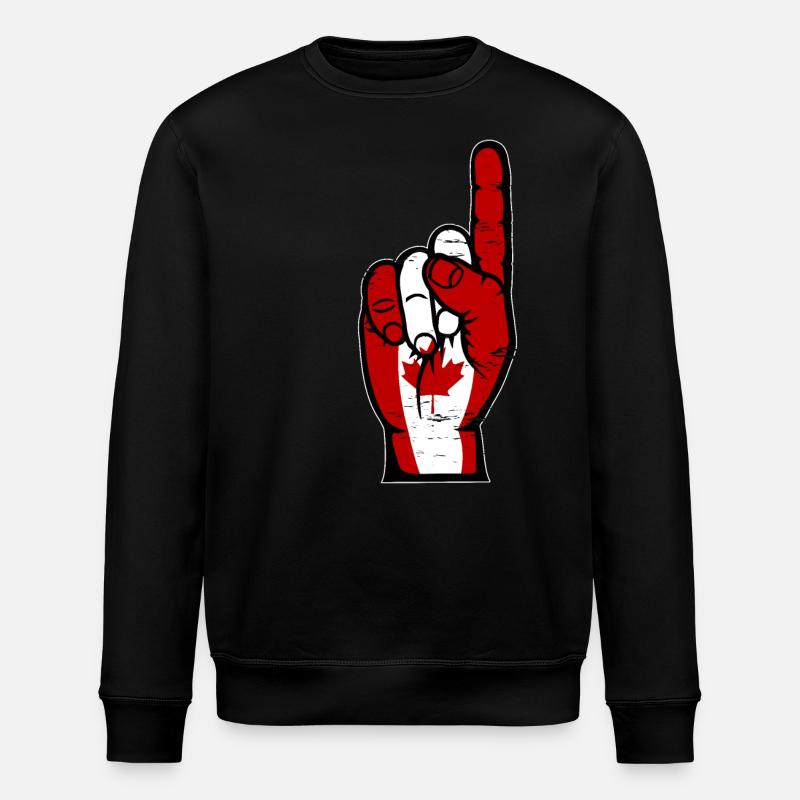 Canada flag number 1 used - Stanley/Stella ROLLER Unisex Organic Sweatshirt - black