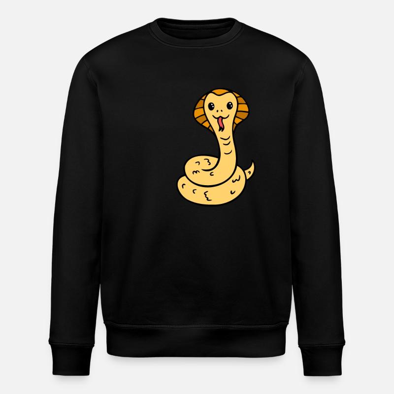 cute laughing comic snake - Stanley/Stella ROLLER Unisex Organic Sweatshirt - black