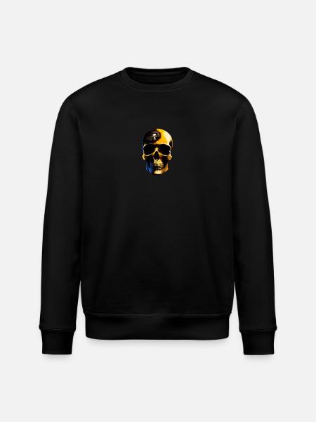 Golden Skull with Snake - Stanley/Stella ROLLER Unisex Organic Sweatshirt - black