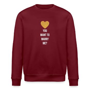 International Marriage Proposal - Stanley/Stella ROLLER Unisex Organic Sweatshirt - burgundy - Front - Nik (191cm)