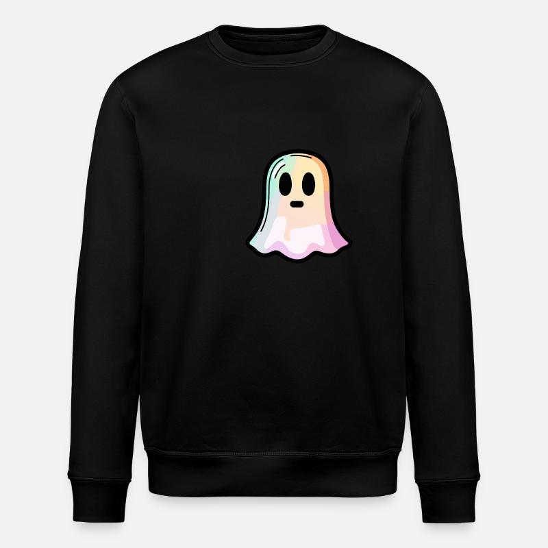 Ghost Halloween Comic Cute - Stanley/Stella ROLLER Unisex Organic Sweatshirt - black