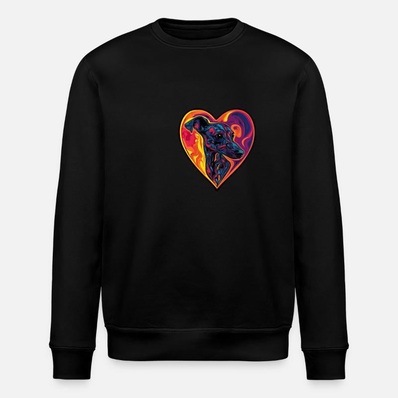 Whippet Chien Coeur Amour - Sweat bio ROLLER Stanley/Stella Unisexe - noir