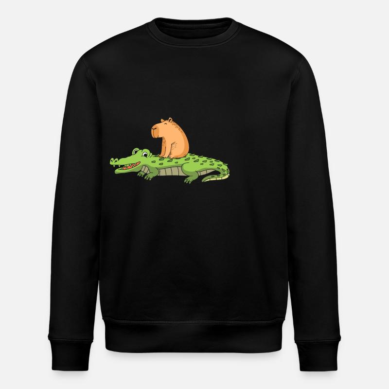 Capybara Capibara - Stanley/Stella Unisex Bio-Sweatshirt ROLLER - Schwarz
