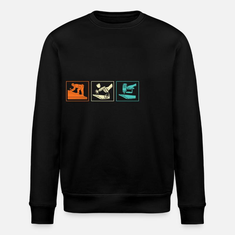Roofer Craftsman Profession Saying - Stanley/Stella ROLLER Unisex Organic Sweatshirt - black