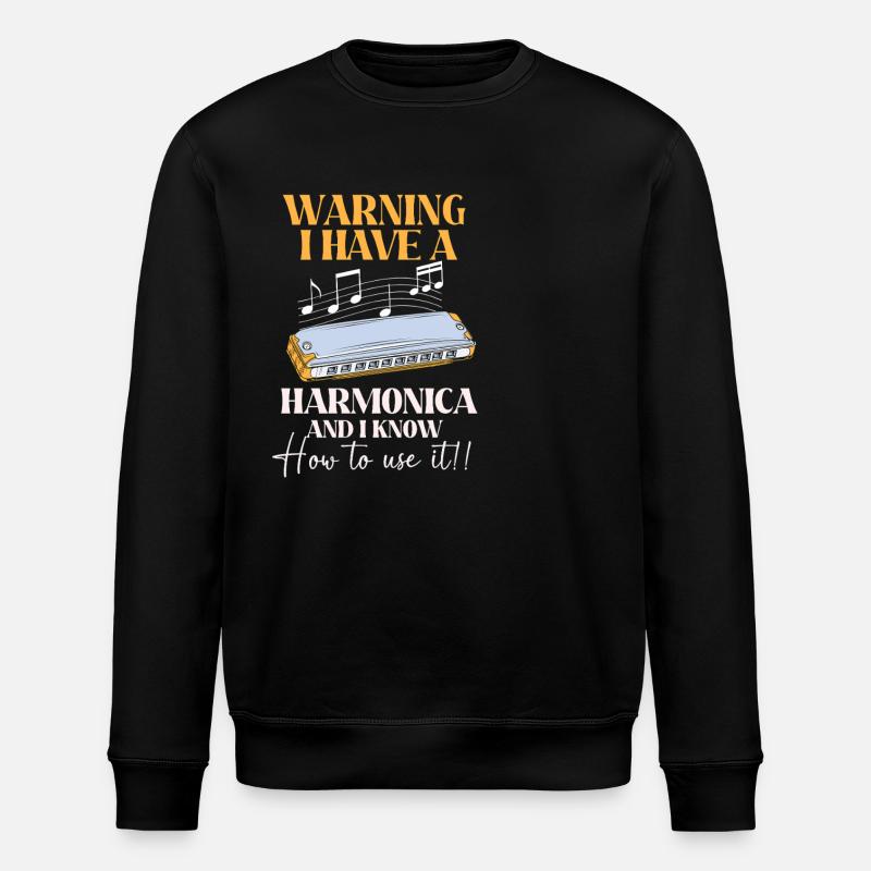 Mundharmonika - Stanley/Stella Unisex Bio-Sweatshirt ROLLER - Schwarz