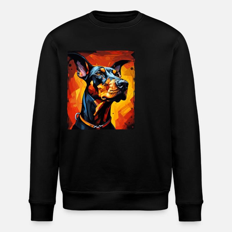 Portrait de chien doberman - Sweat bio ROLLER Stanley/Stella Unisexe - noir