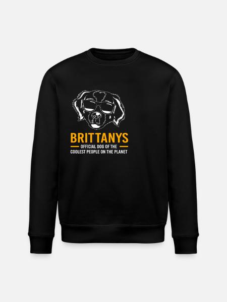 Brittany Dog Brittany Dog - Stanley/Stella ROLLER Unisex Organic Sweatshirt - black