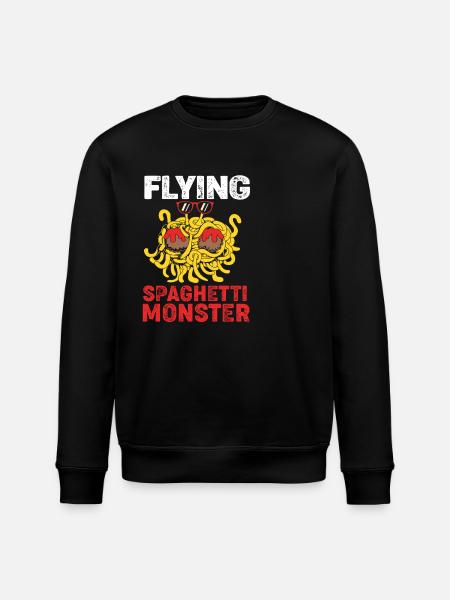 Flygande Spaghetti Monster FSM Ateist Pastafari - Ekologisk sweatshirt ROLLER unisex från Stanley/Stella - svart