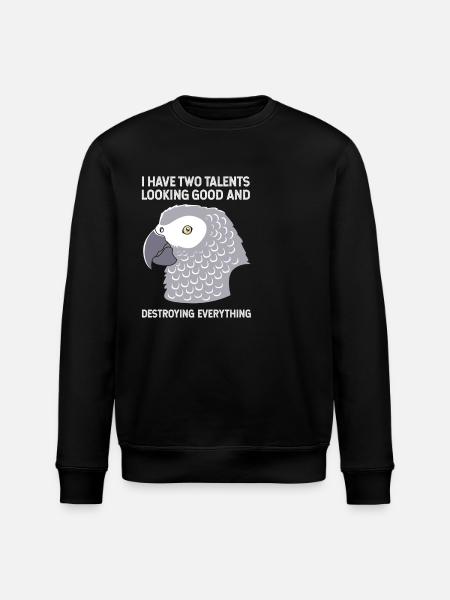 Parrot Grey - Stanley/Stella ROLLER Unisex Organic Sweatshirt - black