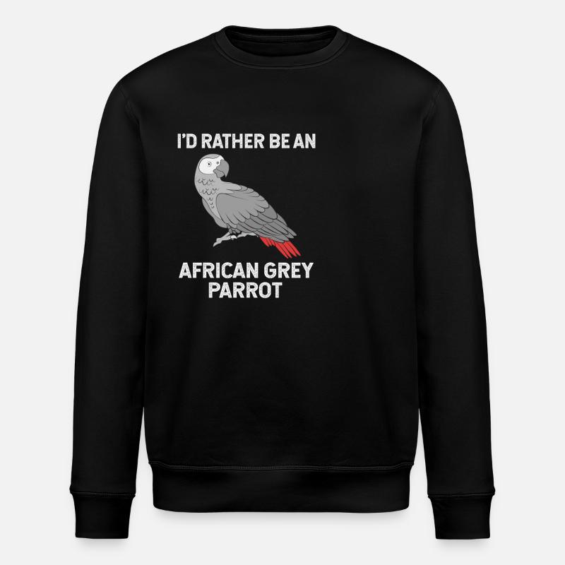 Parrot Gray Gray Parrot - Stanley/Stella ROLLER Unisex Organic Sweatshirt - black