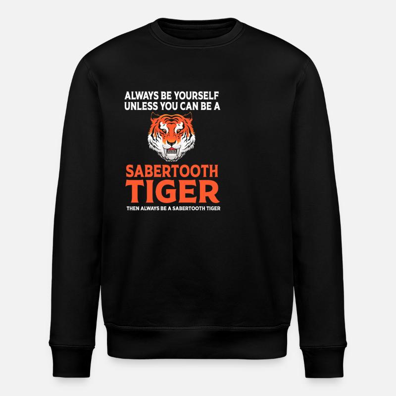 Säbelzahntiger Urzeit - Stanley/Stella Unisex Bio-Sweatshirt ROLLER - Schwarz