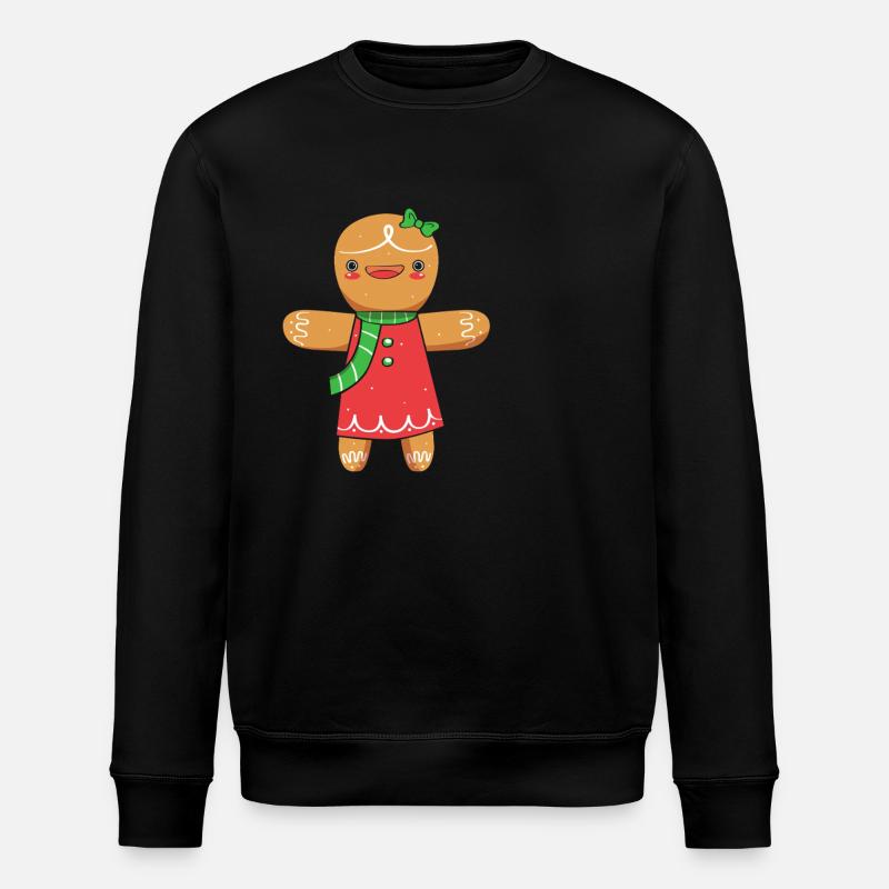Lebkuchen Weihnachten Lebkuchenmann - Stanley/Stella Unisex Bio-Sweatshirt ROLLER - Schwarz