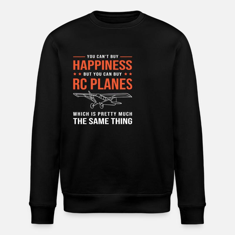 Model Airplane Model Airplane - Stanley/Stella ROLLER Unisex Organic Sweatshirt - black
