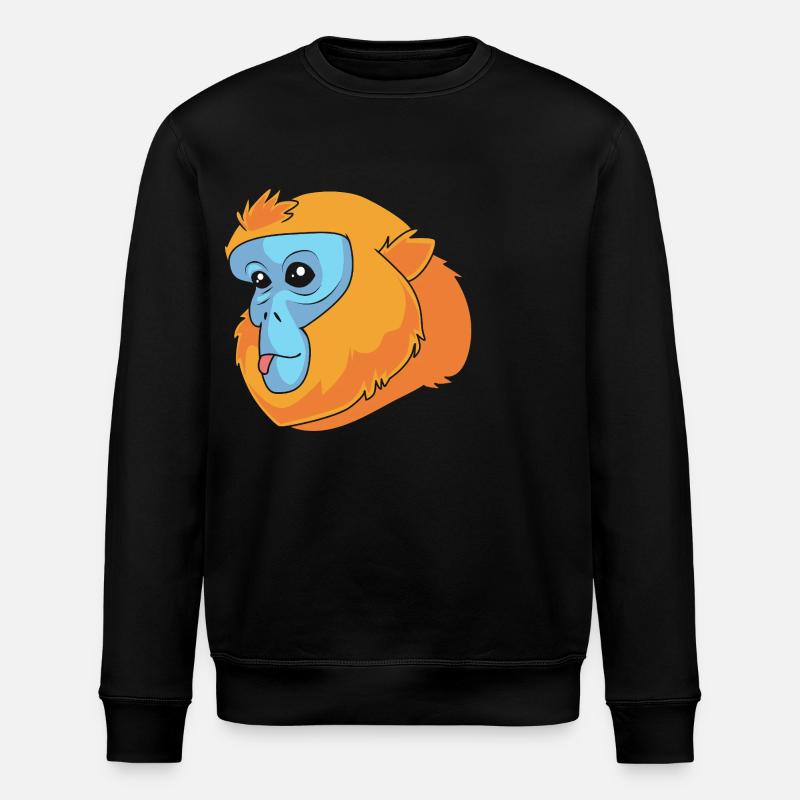 Stupsnasenaffe Affe Schimpanse - Stanley/Stella Unisex Bio-Sweatshirt ROLLER - Schwarz