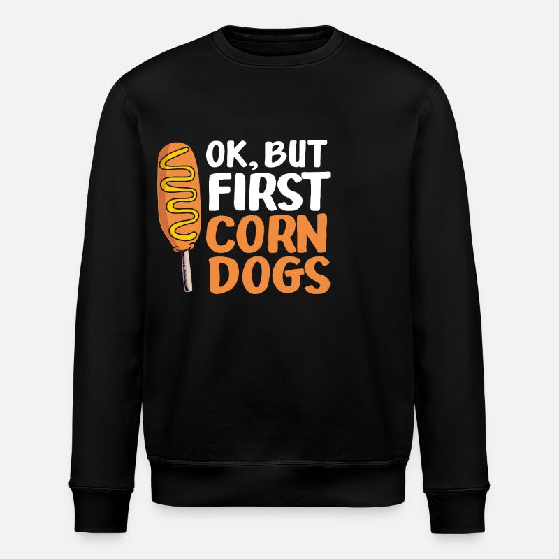 Corn dog - Stanley/Stella ROLLER Unisex Organic Sweatshirt - black
