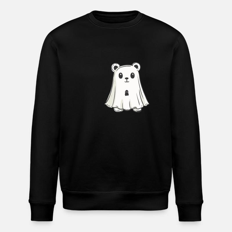 Bear Halloween Funny Ghost - Stanley/Stella ROLLER Unisex Organic Sweatshirt - black