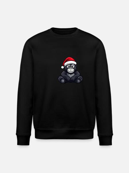 Gorilla Weihnachten Christmas - Stanley/Stella ROLLER Unisex Organic Sweatshirt - black