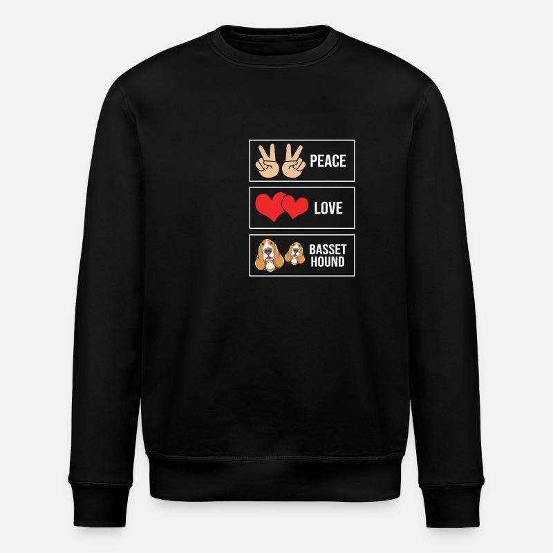 Basset Hound - Stanley/Stella ROLLER Unisex Organic Sweatshirt - black