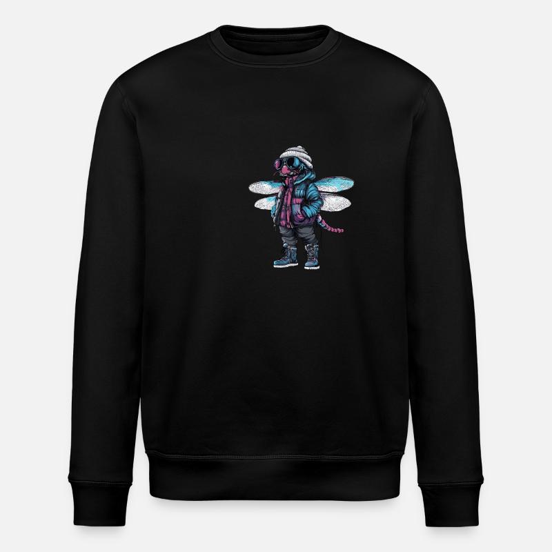 Dragonfly Funny Winter - Stanley/Stella ROLLER Unisex Organic Sweatshirt - black