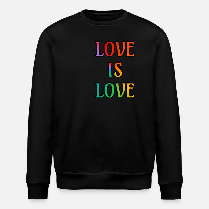 Regenbogen-Liebe ist Liebe - Stanley/Stella Unisex Bio-Sweatshirt ROLLER - Schwarz