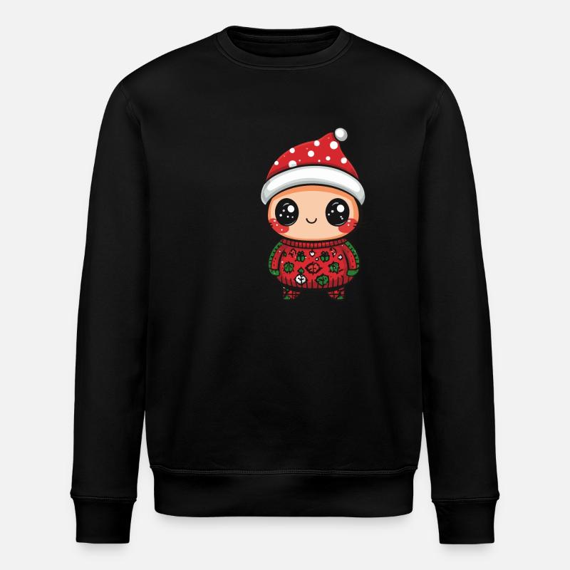 Ladybug Christmas - Stanley/Stella ROLLER Unisex Organic Sweatshirt - black